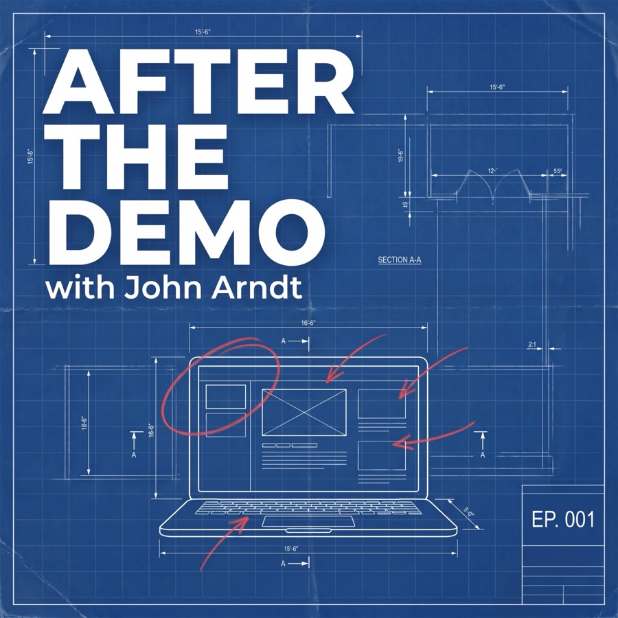 After the Demo with John Arndt, episode 001, on a blue architectural drawing